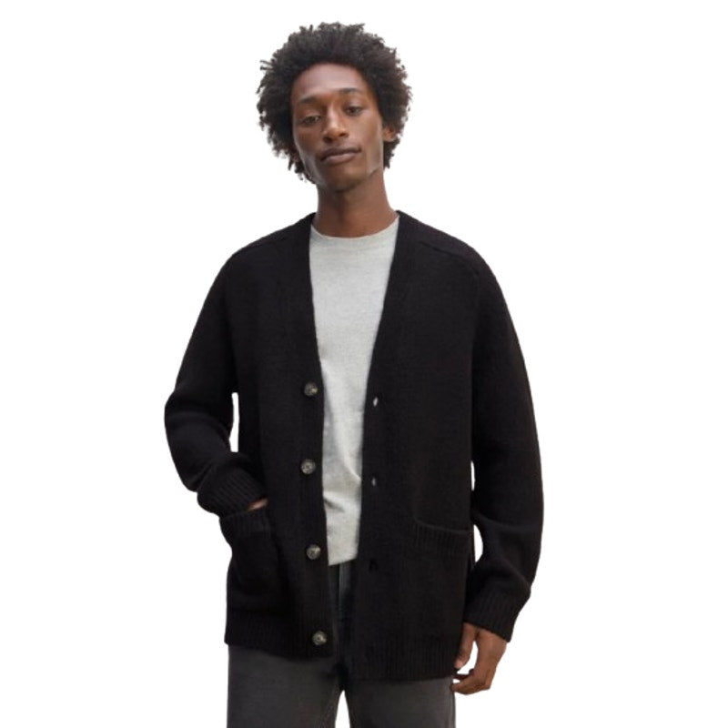 EVERLANE Men's The Cloud Relaxed Cardigan Sweater Medium Black Merino Wool NWT