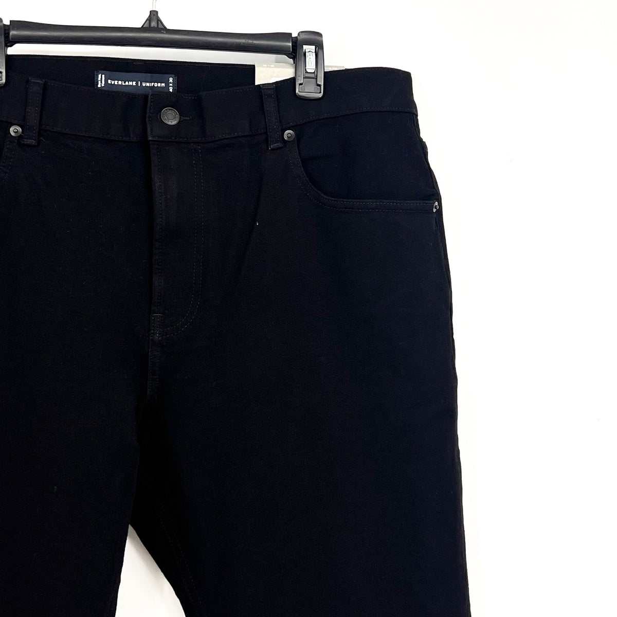 EVERLANE Men's Uniform Skinny Jeans 40x30 4-Way Stretch Organic Cotton Black NWT
