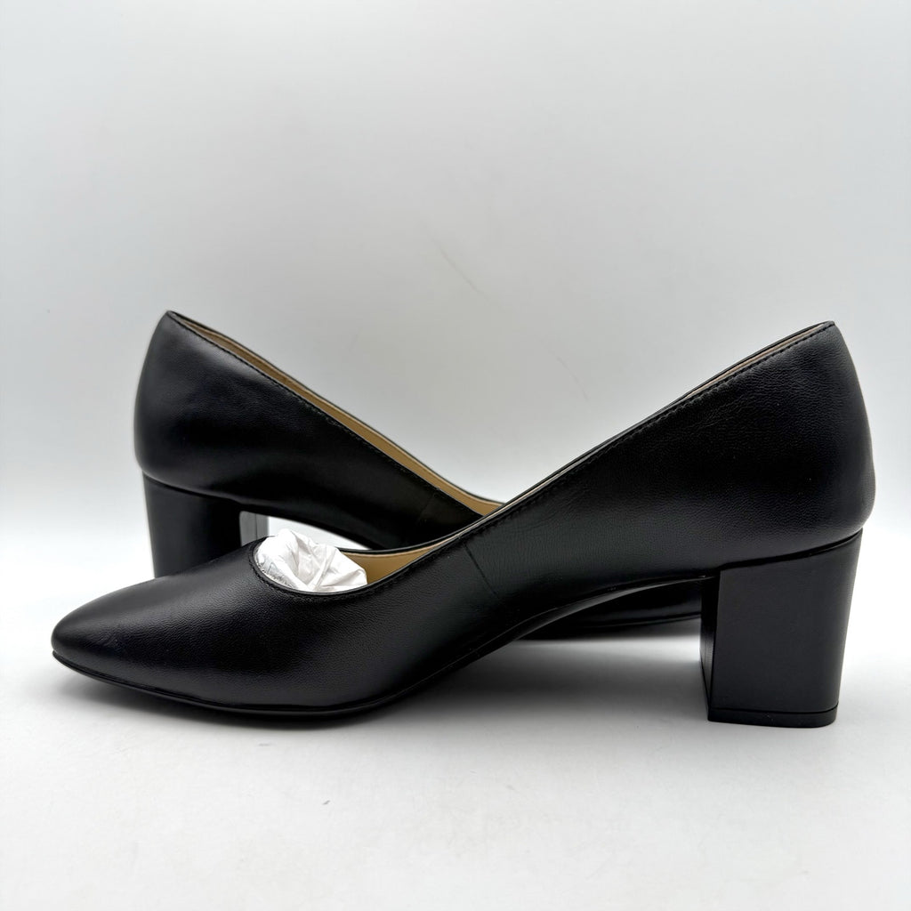 Naturalizer Womens Karina Pumps Size 7.5 Wide EU 38 Black Leather Heels NIB