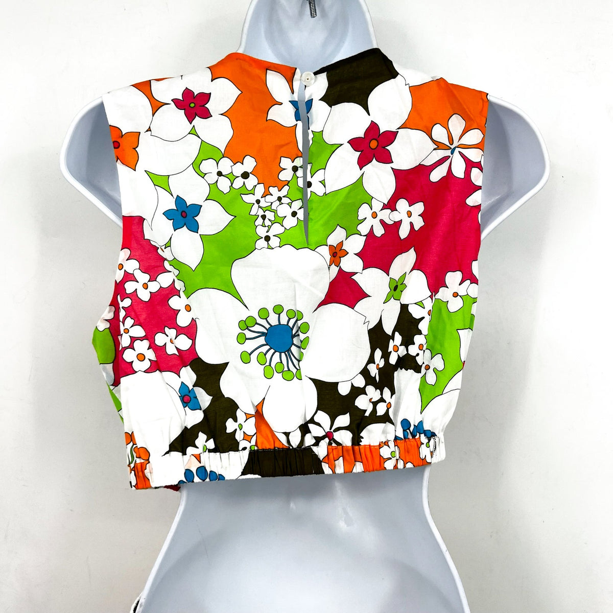 Trina Turk Womens Floral Artimo Midi Dress Medium White Multi Cut Out Casual NWT