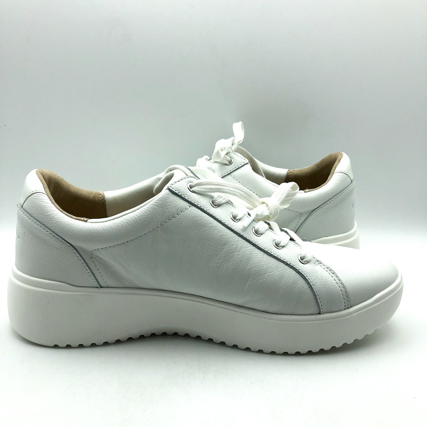 Vionic Womens Kearny Lace Up Oxford Sneakers US 12 W EU 43 White Leather NIB