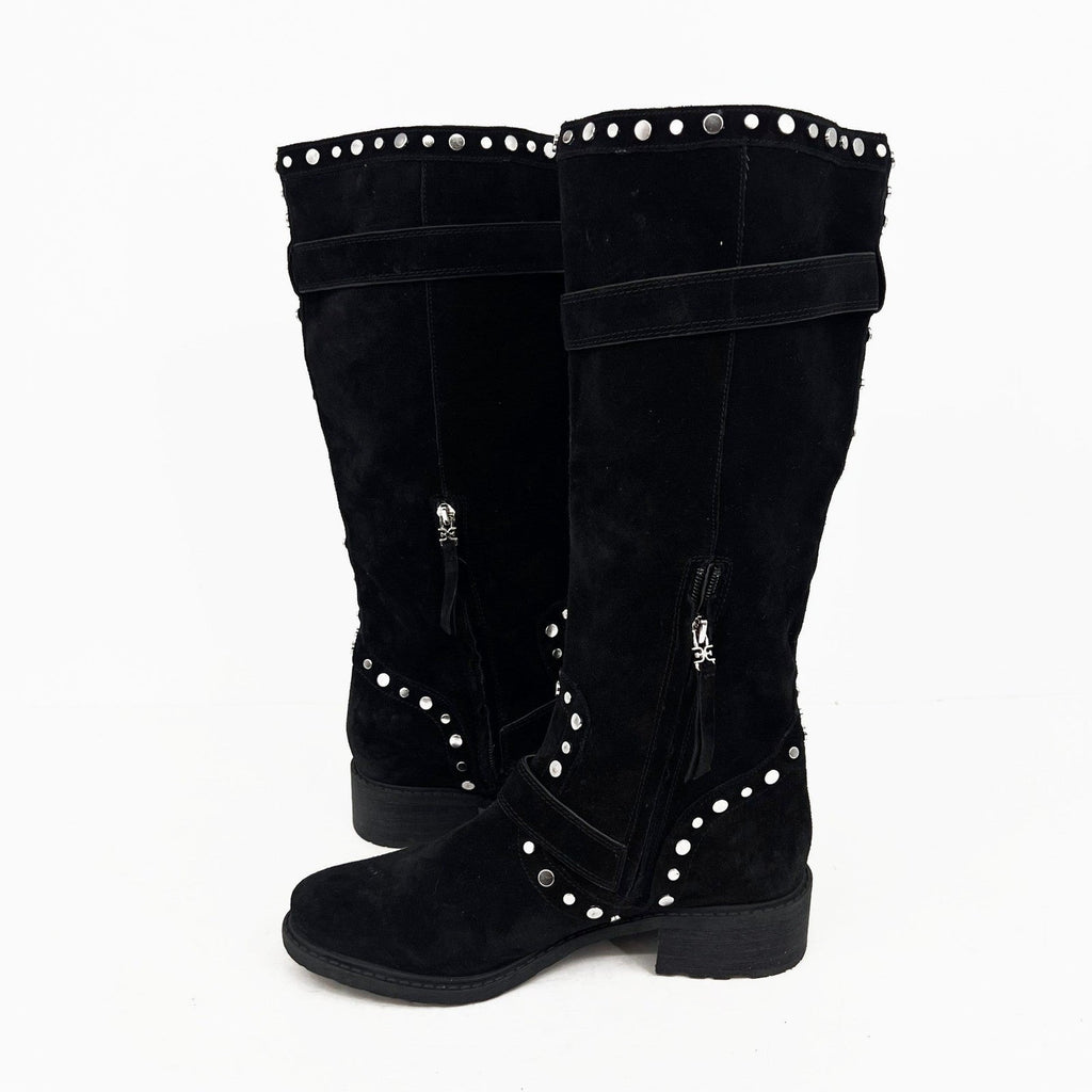 Sam Edelman Womens Deryn Studded Knee High Boots Size 10.5 EU 40.5 Black NWOB