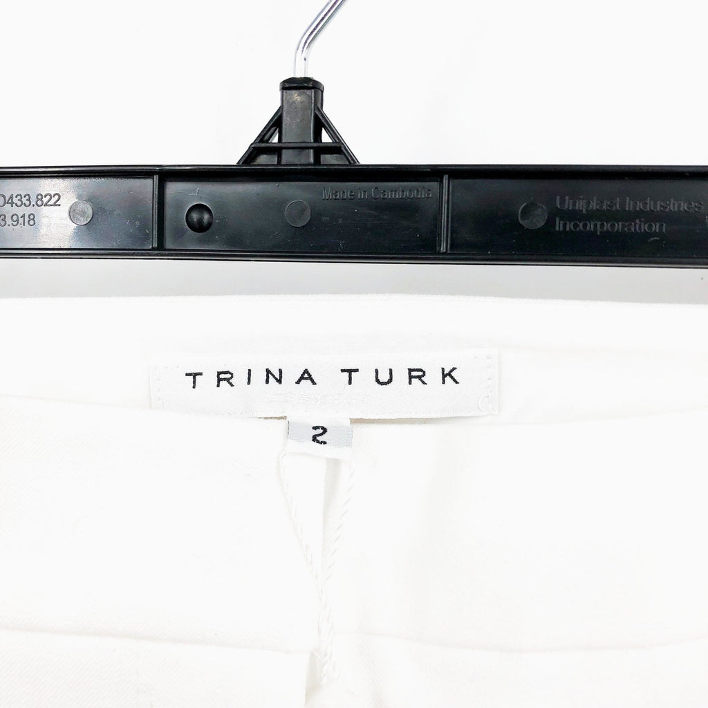 TRINA TURK Women's Lulu Cropped Pants Size 2 White Stretch NWT