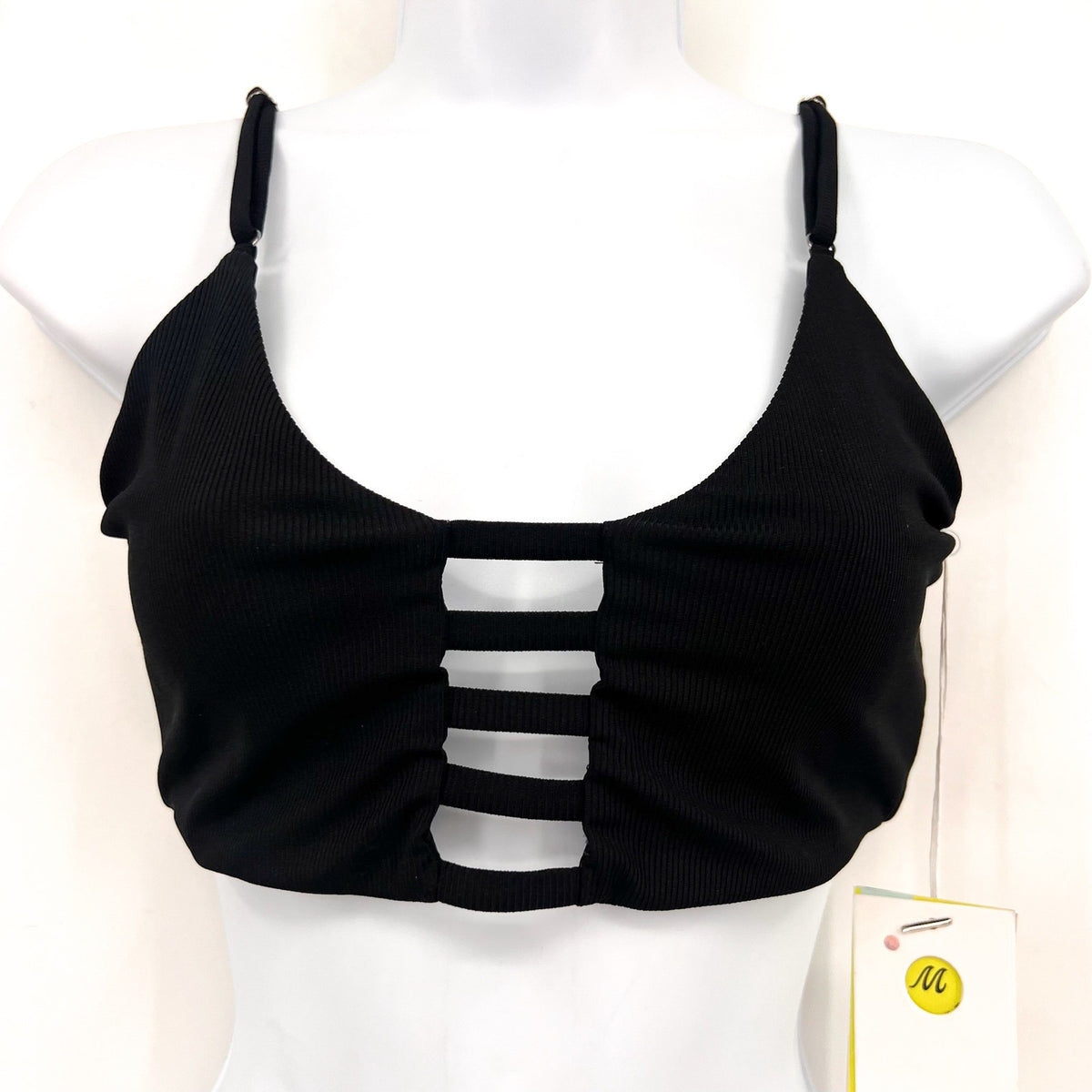 MAAJI Women's Praia Classic Bralette Bikini Top Large Jade Black Reversible NWT