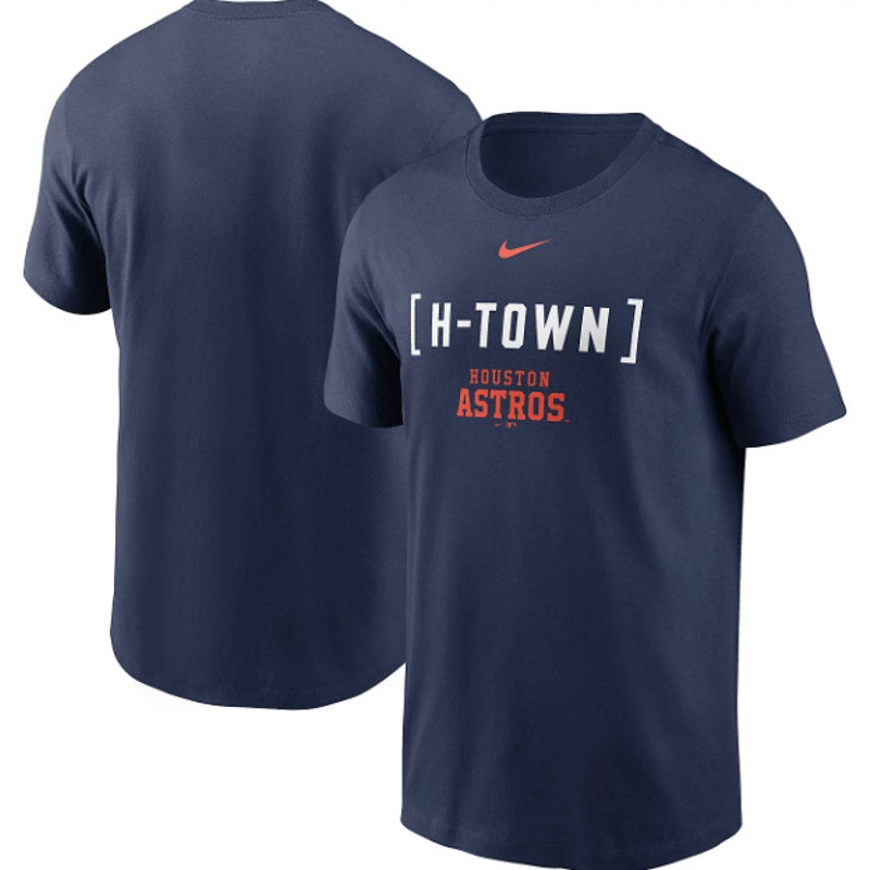 NIKE Men’s Houston Astros Bracket Team Phrase Graphic T-shirt Small Navy NWT