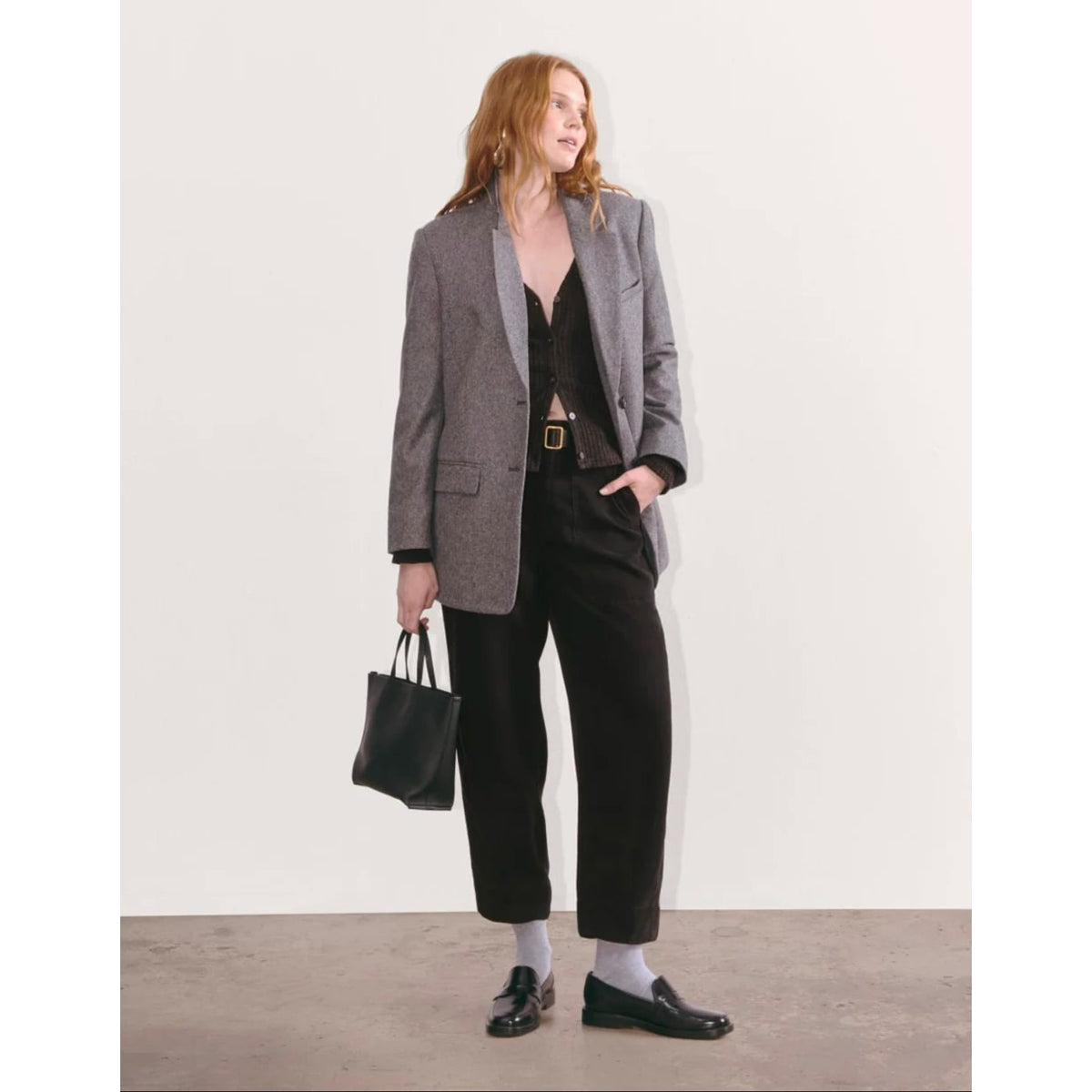EVERLANE Women's The Utility Pant Size 6 Black Buttersoft Tapered Leg NWT