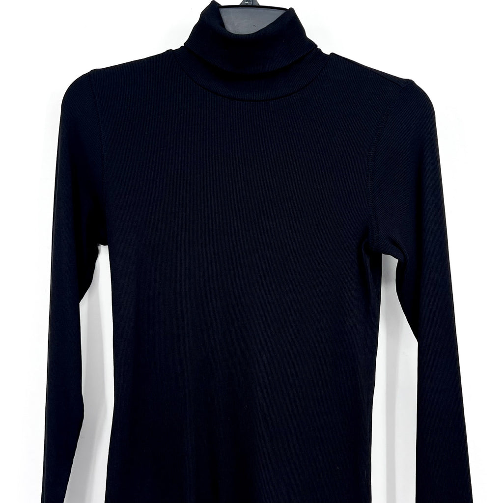 EVERLANE Women's Luxe Rib Turtleneck Sweater Small Black Long Sleeve Supima NWT