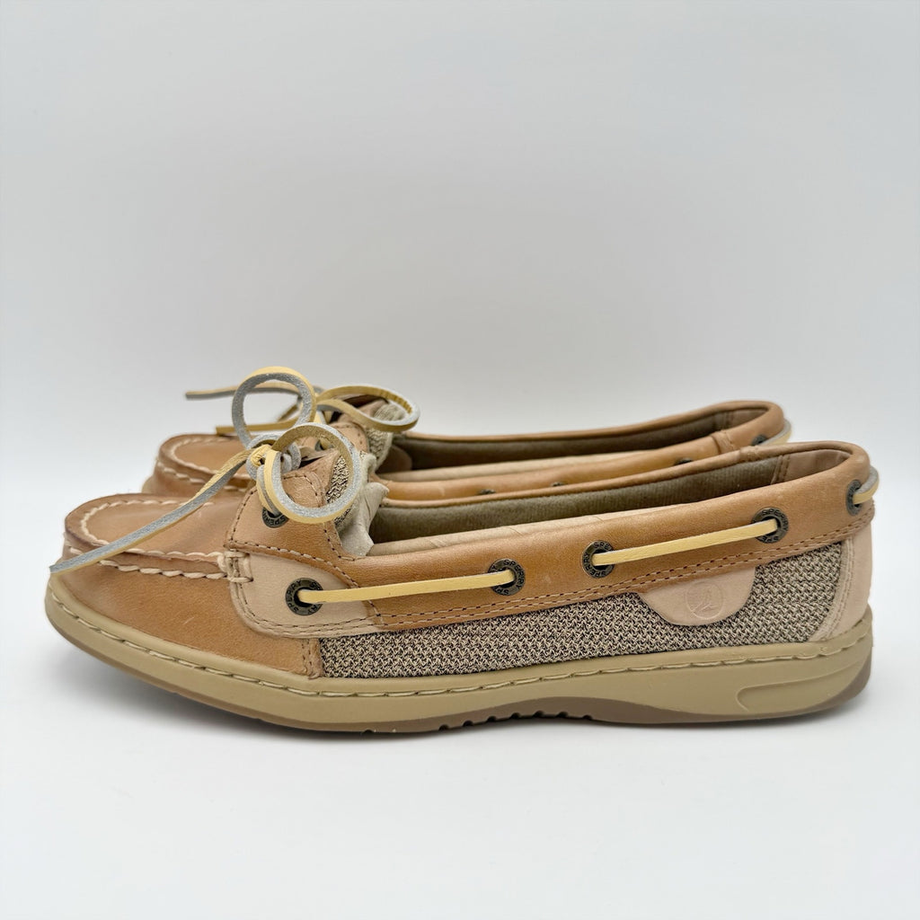 Sperry Womens Angelfish Boat Shoes Size 5.5 M Cognac Brown Leather NIB