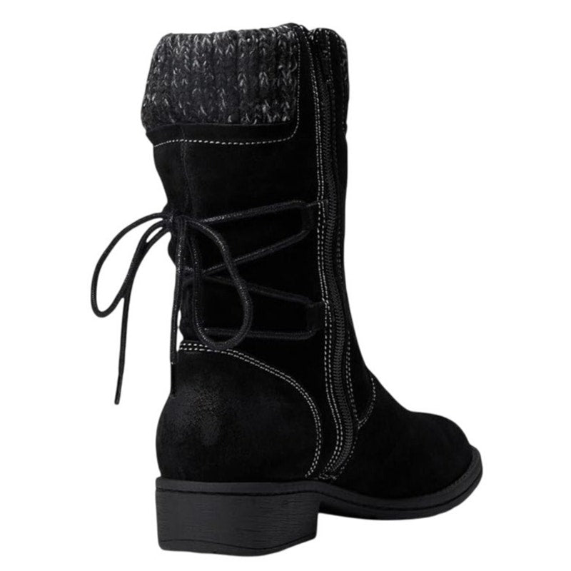 Comfortiva Womens Salem Casual Boots US 7 WIDE EU 38 Black Suede Waterproof NIB