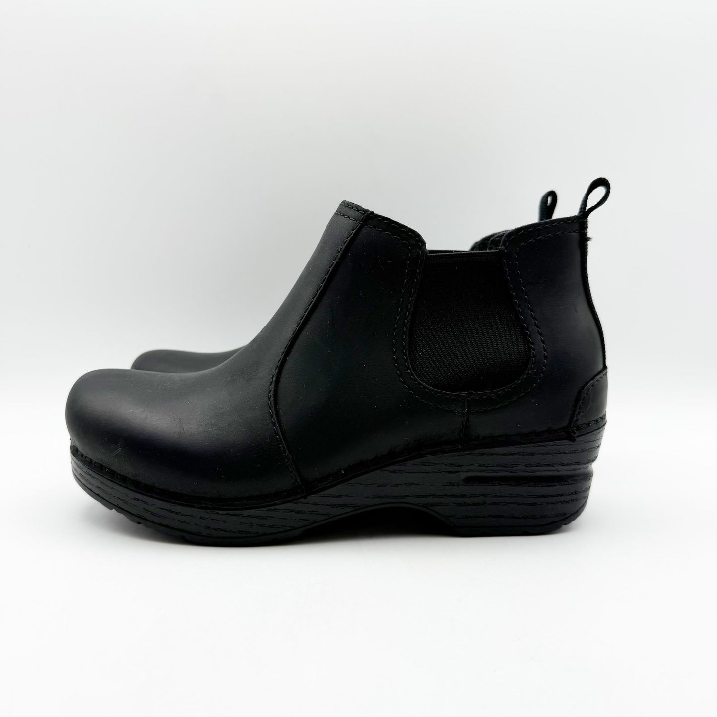 Dansko Womens Frankie Bootie EU Size 36 US 5.5-6 Black Leather Ankle Slip On NIB