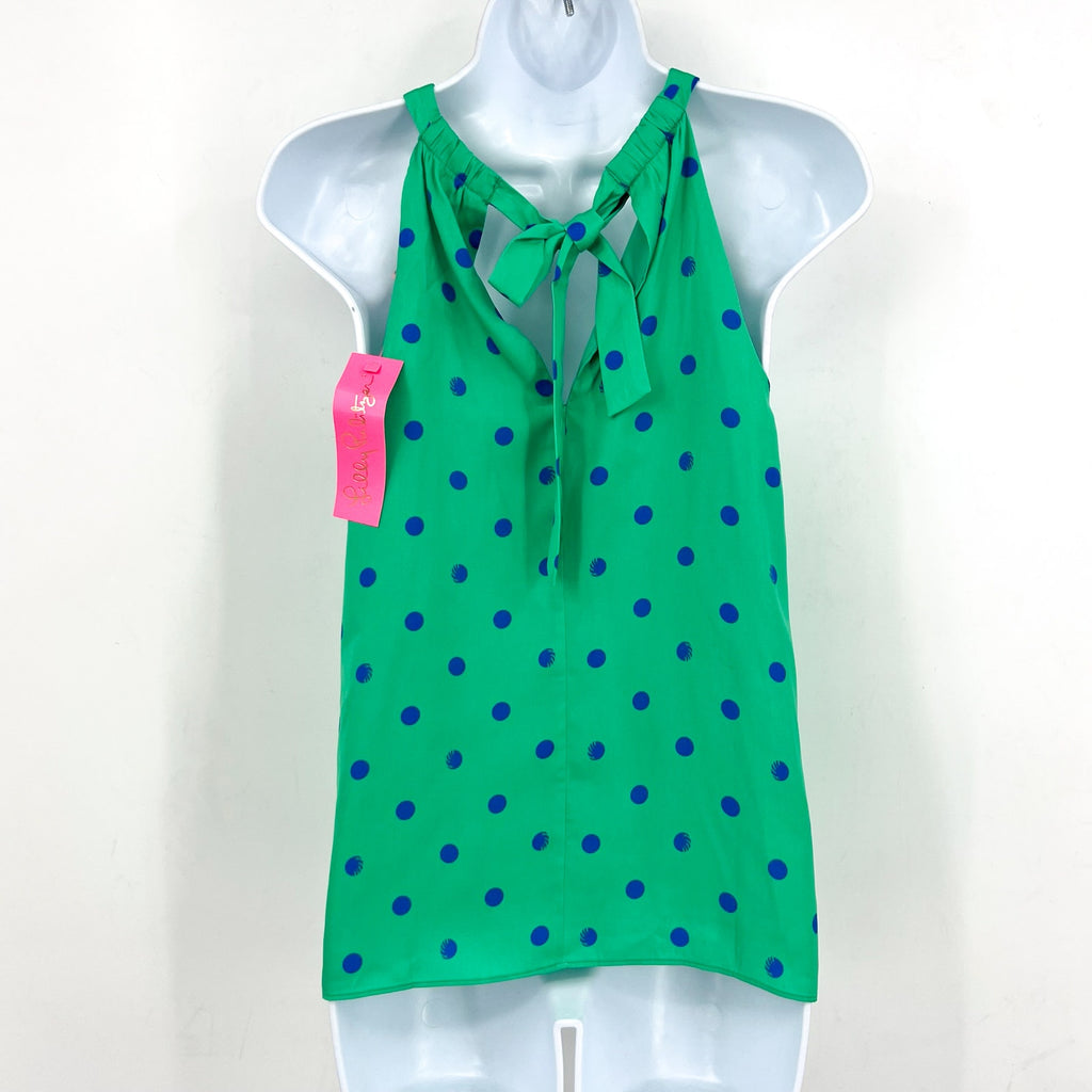LILLY PULITZER Womens Rori Halter Top Small Botanical Green Hotter Spot NWT