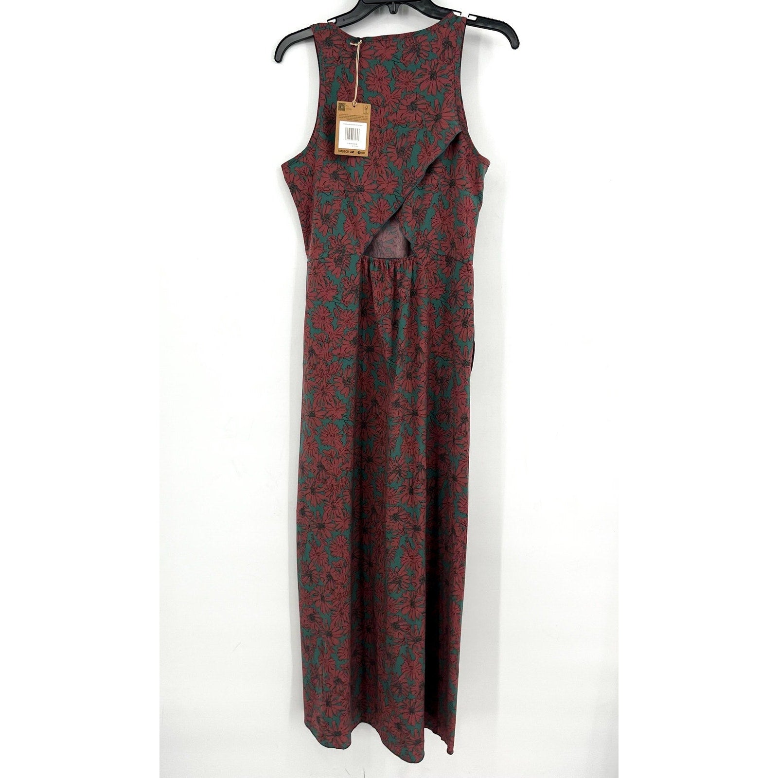 TOAD & CO Women's Sunkissed Maxi Dress Medium Pink Gray Sleeveless UPF NWT