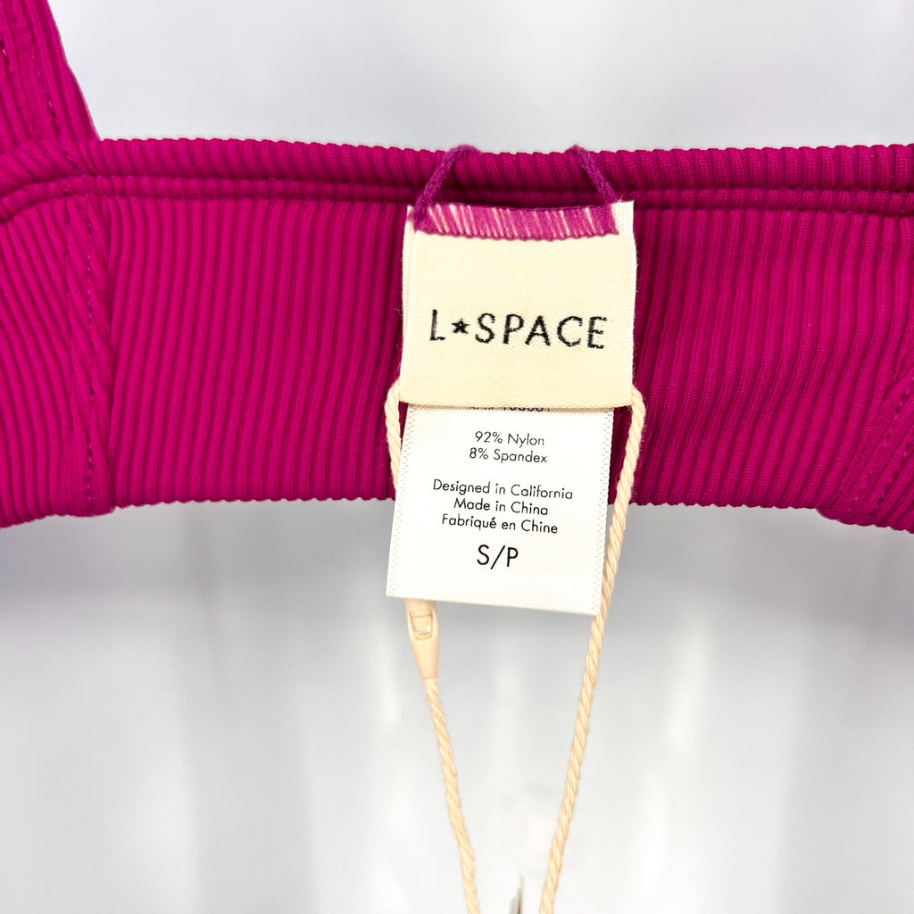 L*SPACE Women's Hailey Top Rocky Bikini Bottom Set Small Berry PINK NWT