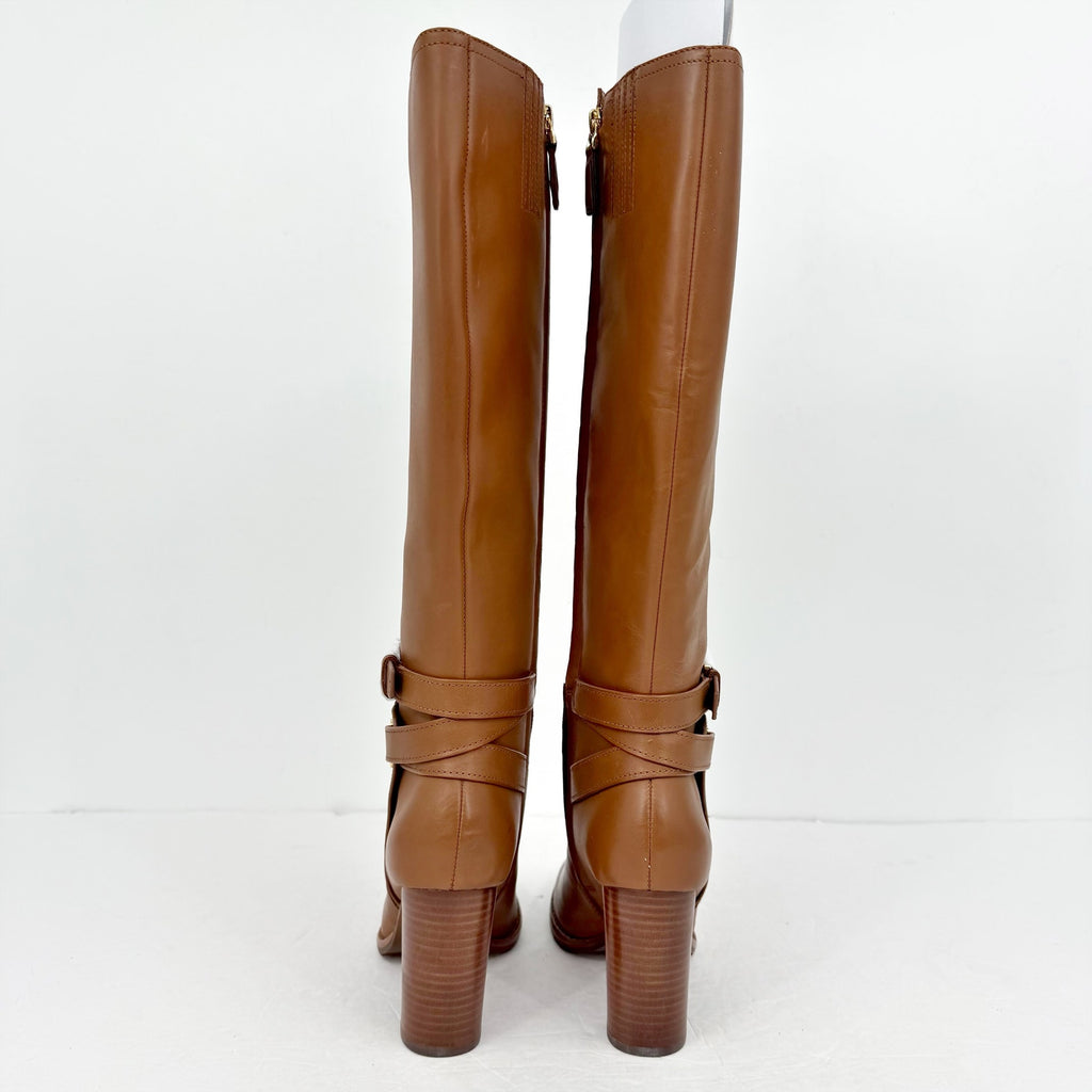 Lauren Ralph Lauren Womens Manchester Knee High Boots Size 5.5 B Tan Leather NIB
