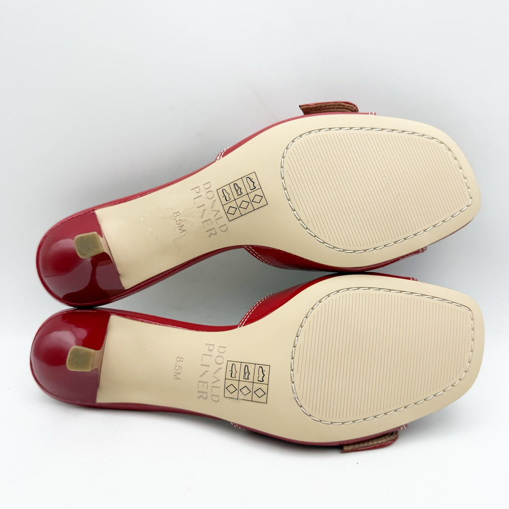Donald Pliner Womens Cherry Heeled Sandal US 8.5 M Red Patent Leather NWOB