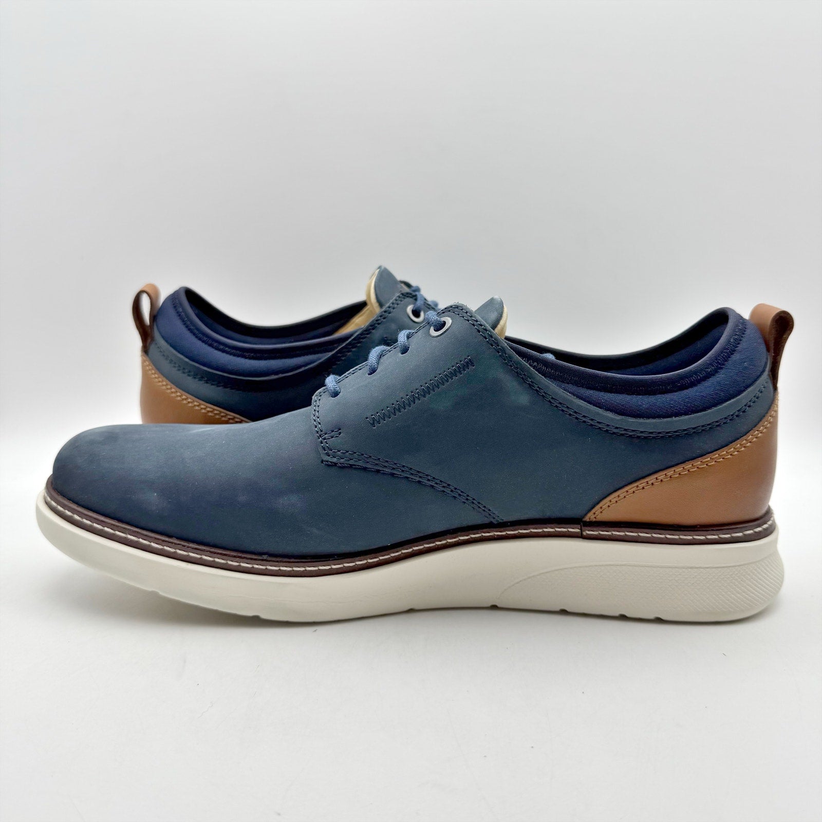 Samuel Hubbard Mens Rafael Lace Up Sneakers US 11.5 Wide Blue Navy Nubuck NWOB