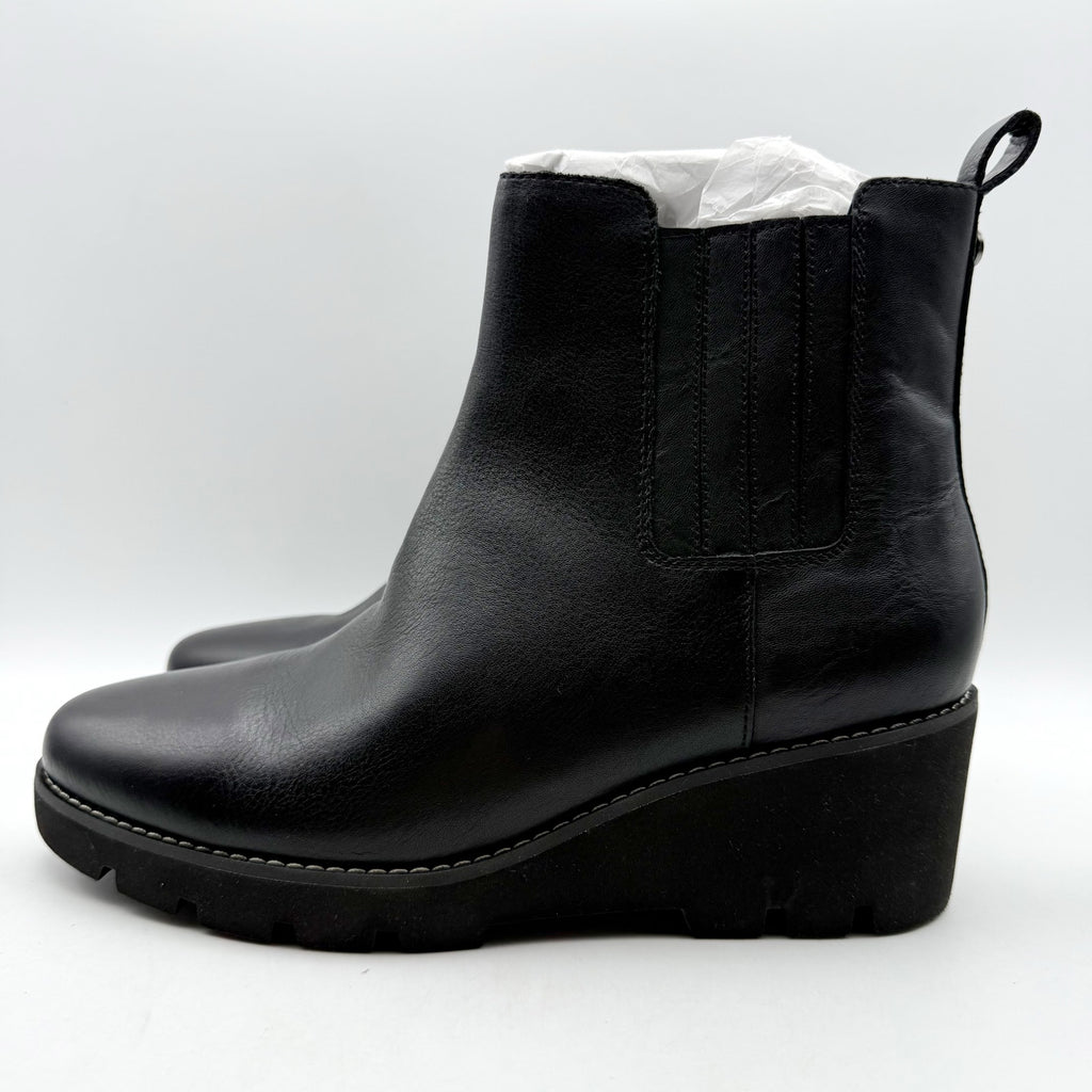 Vionic Womens Aria Ankle Booties US 8 EU 38.5 Black Leather NIB