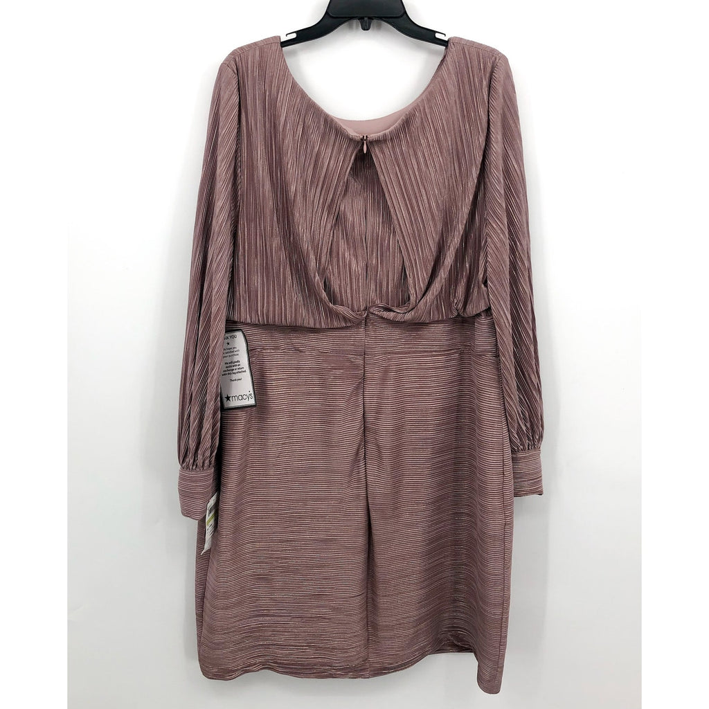NIGHTWAY Women's Blouson Dress Size 18W Pink Rose Gold Long Sleeve NWT