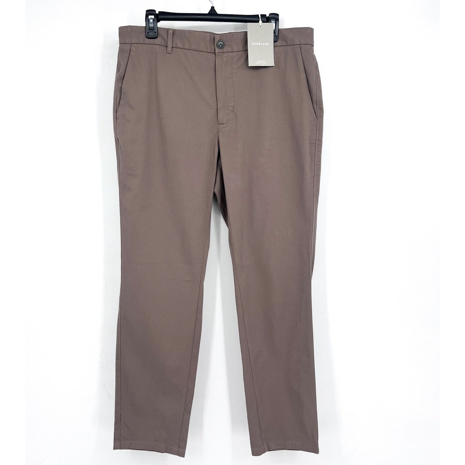 EVERLANE Men's Uniform Performance Chino 34x30 Tan Abalone Slim Fit Pants NWT