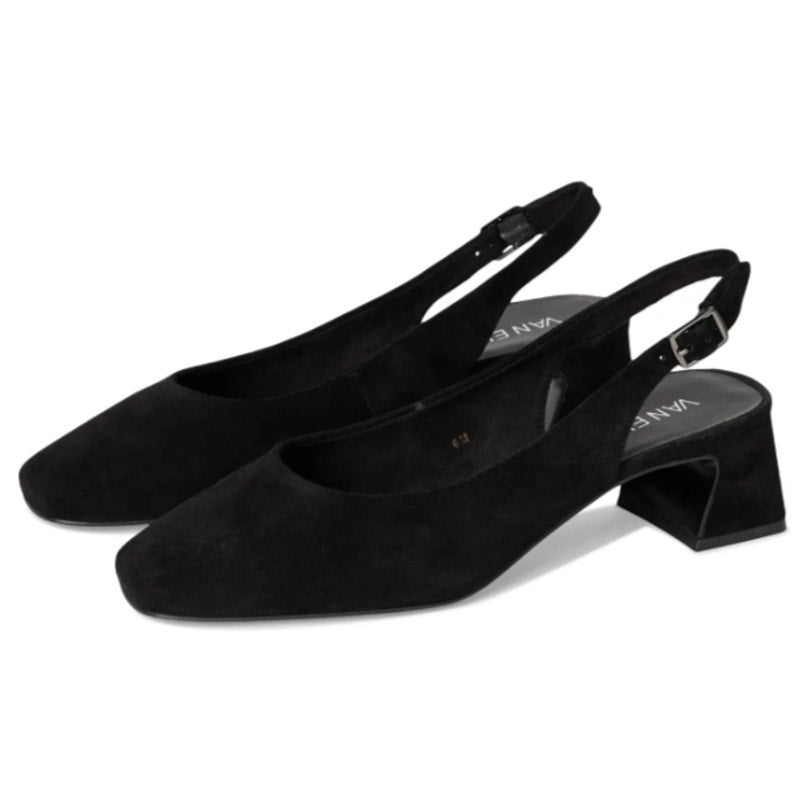 Vaneli Womens Darsy Slingback Heels Size 8 Wide Black Suede NIB