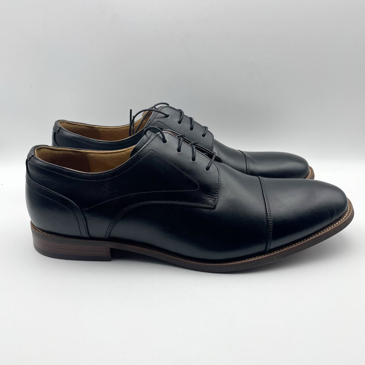 Florsheim Mens Rucci Cap Toe Oxford Dress Shoe US 14 Wide Black Leather NIB