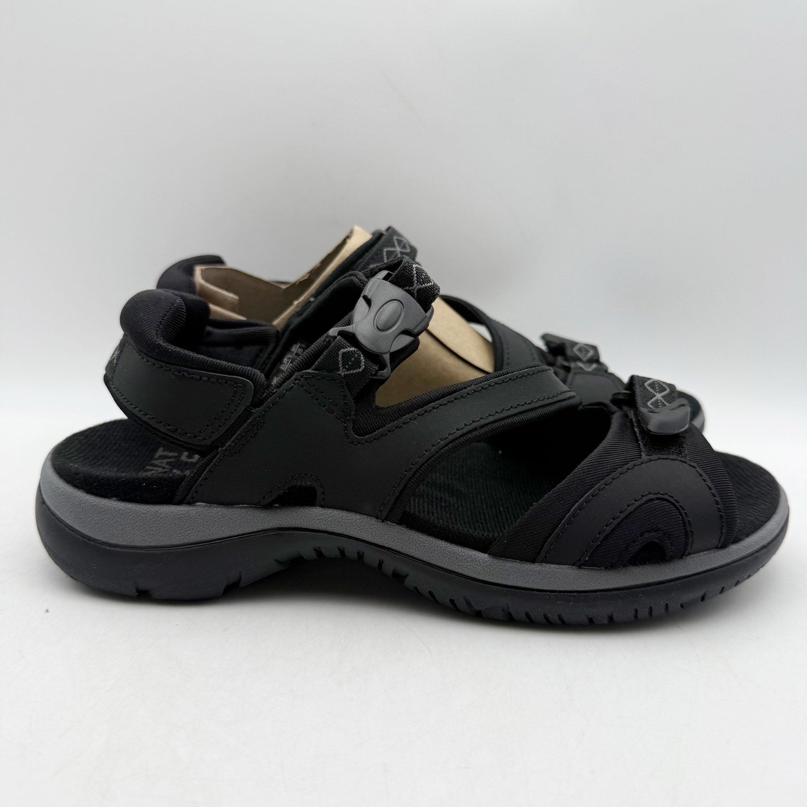 Natuarlizer Womens Angeles III Sports Sandals US 8 M EU 38 Black Leather NIB