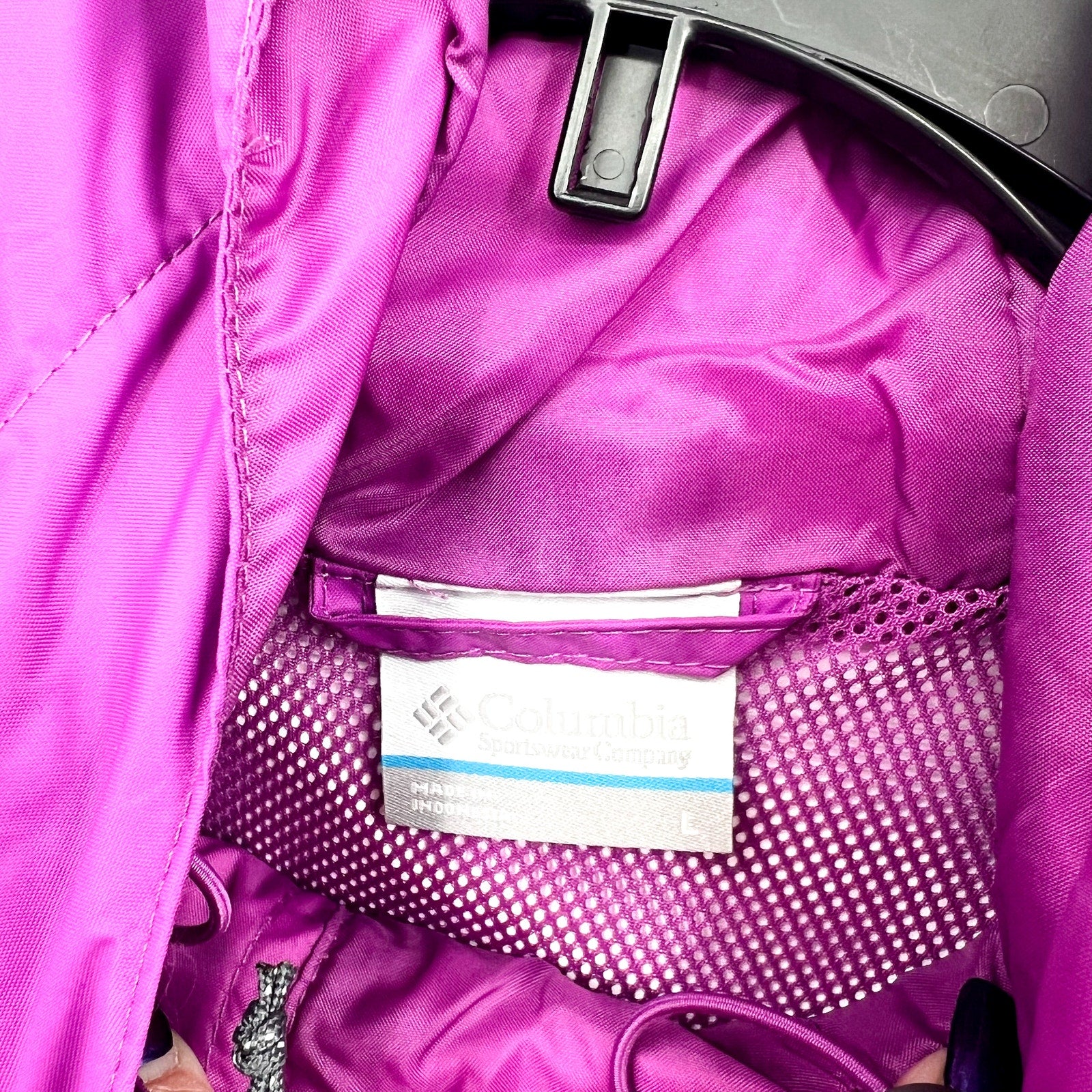 COLUMBIA Women's Arcadia II Jacket Large Pink Purple Hooded Waterproof NWT