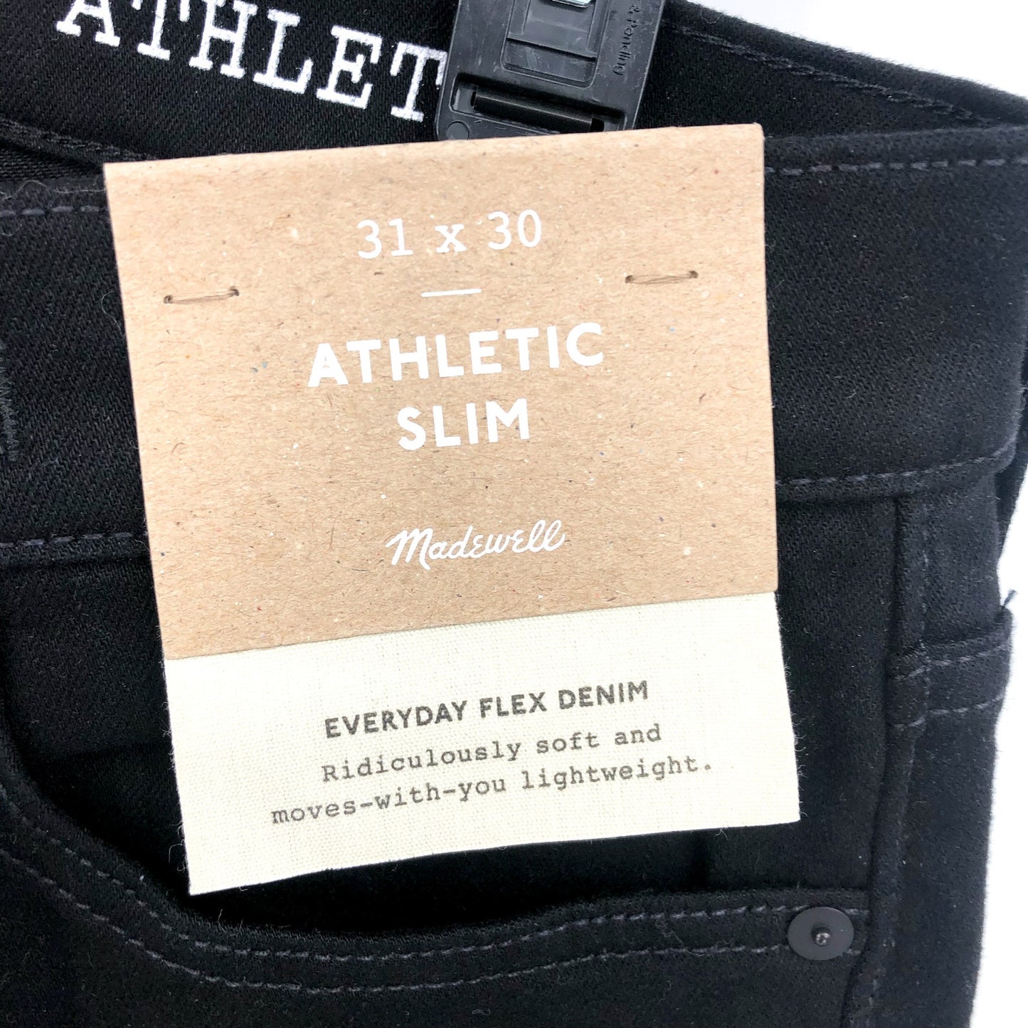 MADEWELL Men's Athletic Slim Jeans 31x30 Bainhart Black Coolmax Denim ND478 NWT