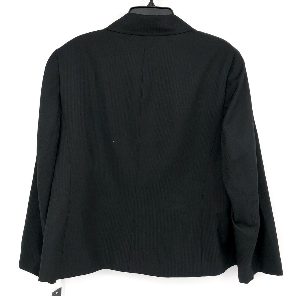 LE SUIT Womens Two Button Suit Jacket 20W Black Contrast Pinstripe Blazer NWT