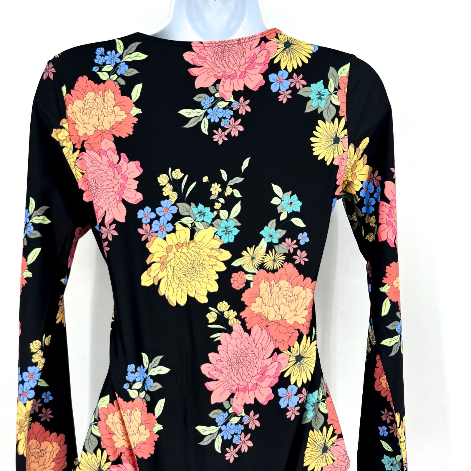 O'NEILL Women's Kali Floral Key West Surf Suit Medium Black Long Sleeve NWT