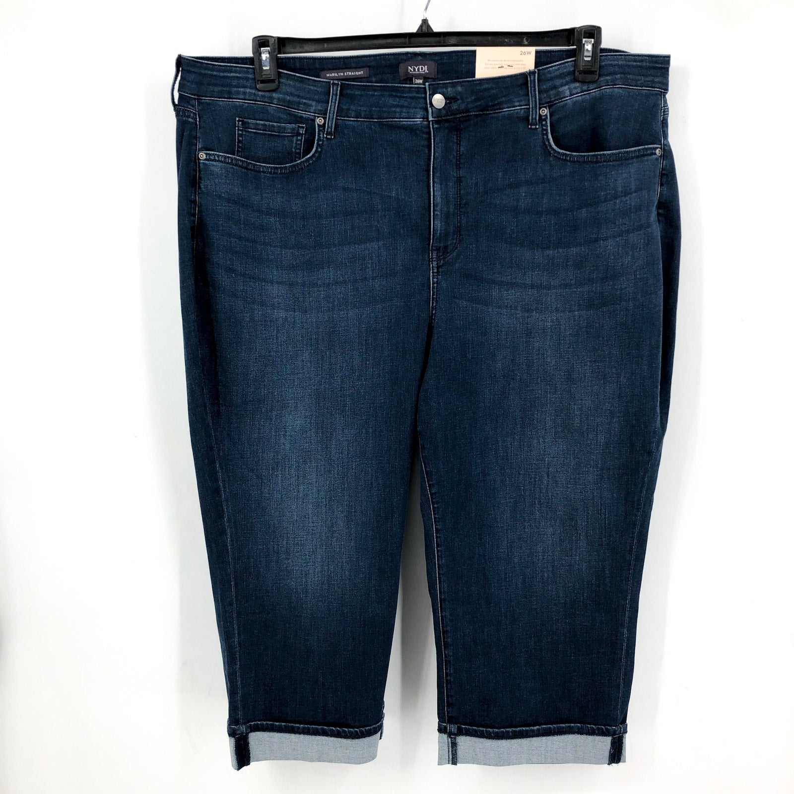 NYDJ Women's Marilyn Straight Ankle Jeans 26W Ibiza Blues High Rise NWT