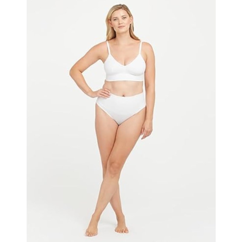 SPANX Women's Cotton Control Thong XL White Tummy Shaping 40052R NWT