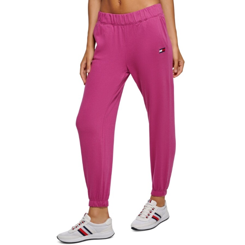 TOMMY HILFIGER Womens Sweatpants Joggers XS Pink Dahlia French Terry NWT