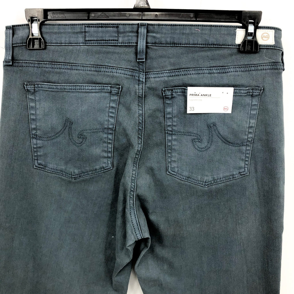 AG ADRIANO GOLDSCHMIED Prima Ankle Cigarette Jeans Size 33 US 16 BLUE GREY NWT