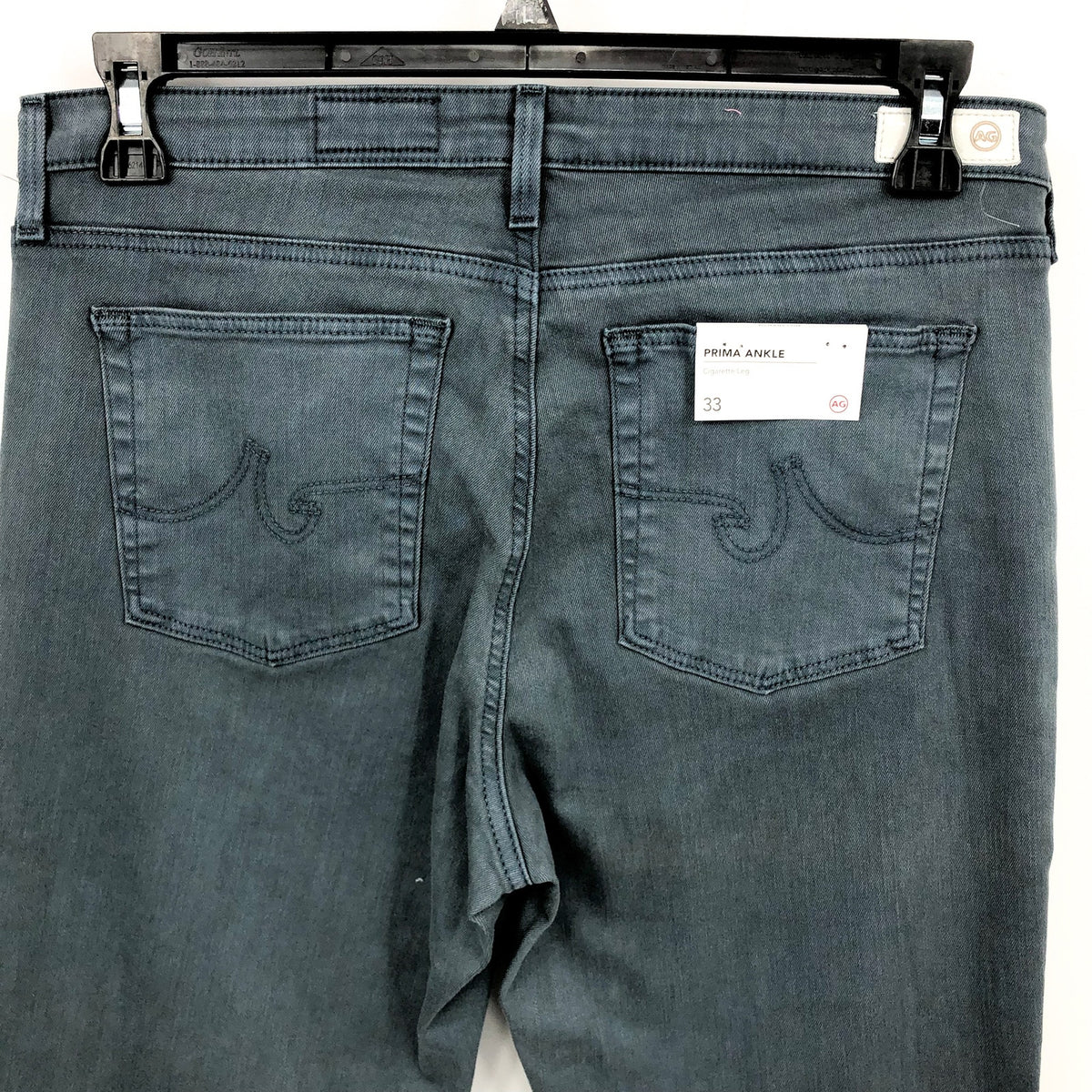 AG ADRIANO GOLDSCHMIED Prima Ankle Cigarette Jeans Size 33 US 16 BLUE GREY NWT