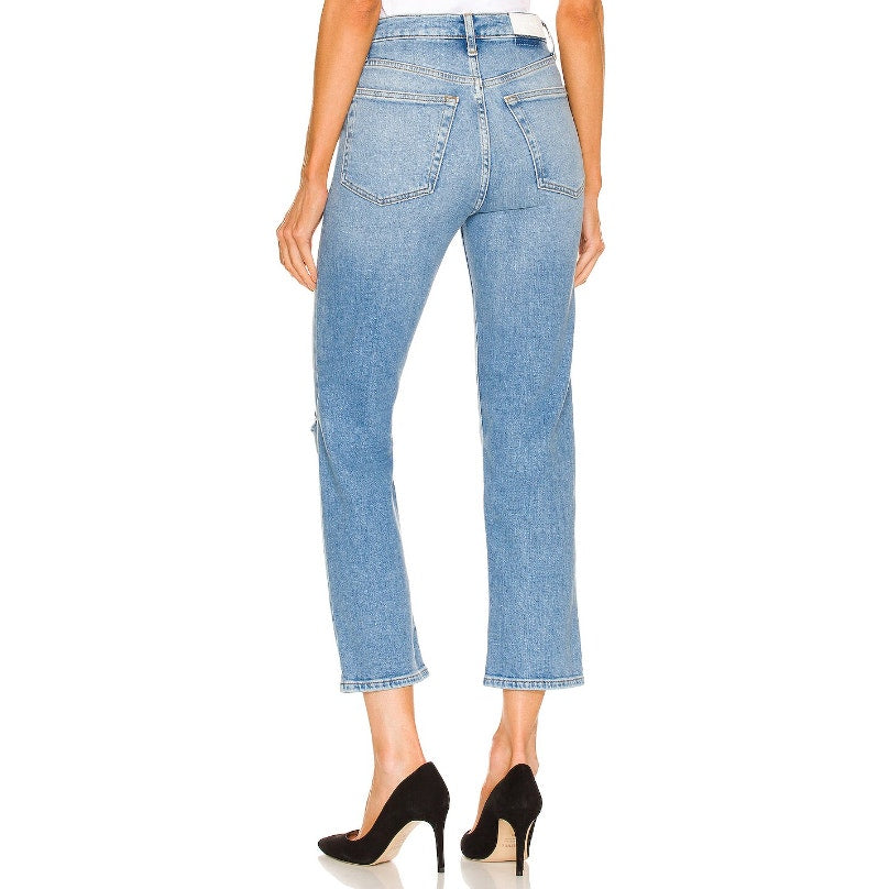RE/DONE Womens Originals 70s Stovepipe Jeans 26x27 US 4 Rodeo Indigo Blue NWT