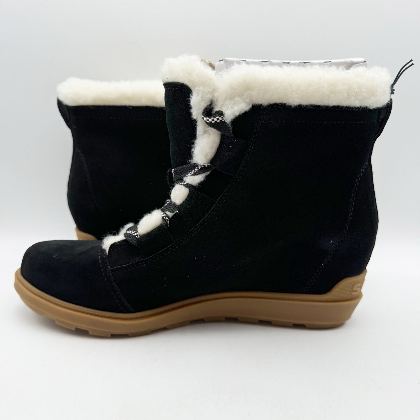 SOREL Womens Evie II Cozy Booties US 11 EU 42 Black Waterproof Leather NIB