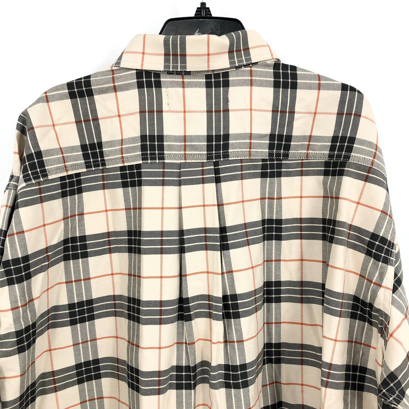 Wolverine Mens FR Twill Shirt XXL Cream Black Plaid Long Sleeve NWT