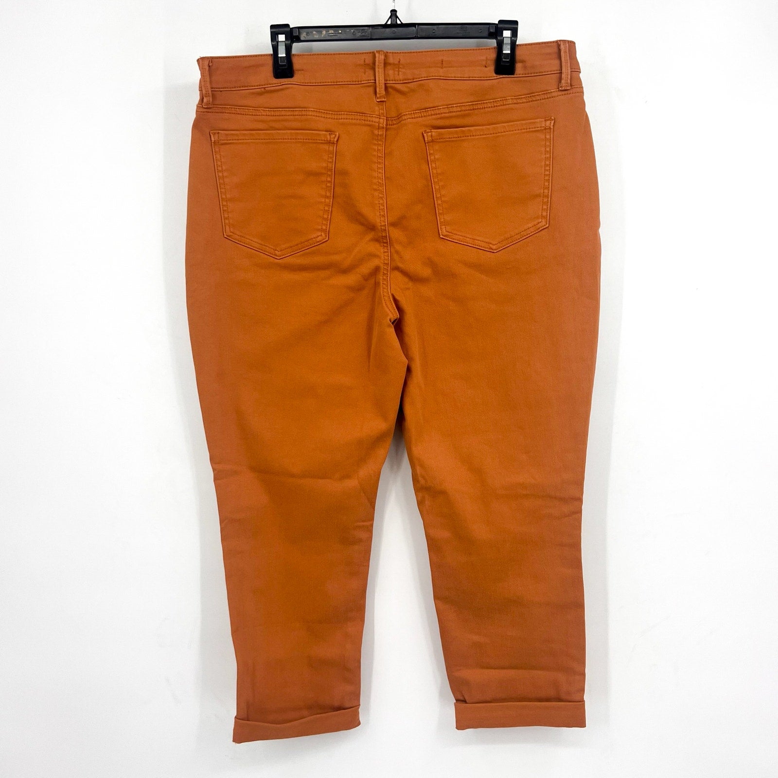 NYDJ Womens Margot Girlfriend Jeans Size 16 PETITE Rust Brown Straight Leg NWOT