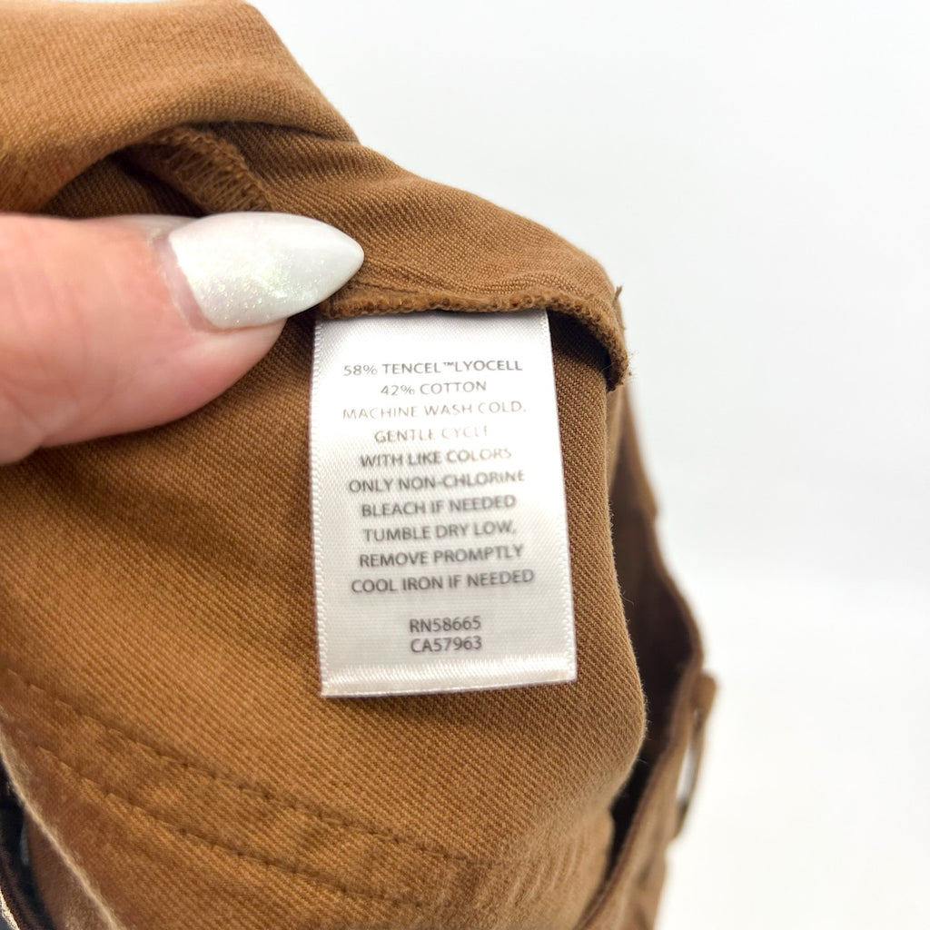 TREASURE AND BOND Womens Cotton Blend Utility Pants Size 10 Brown Trouser NWT
