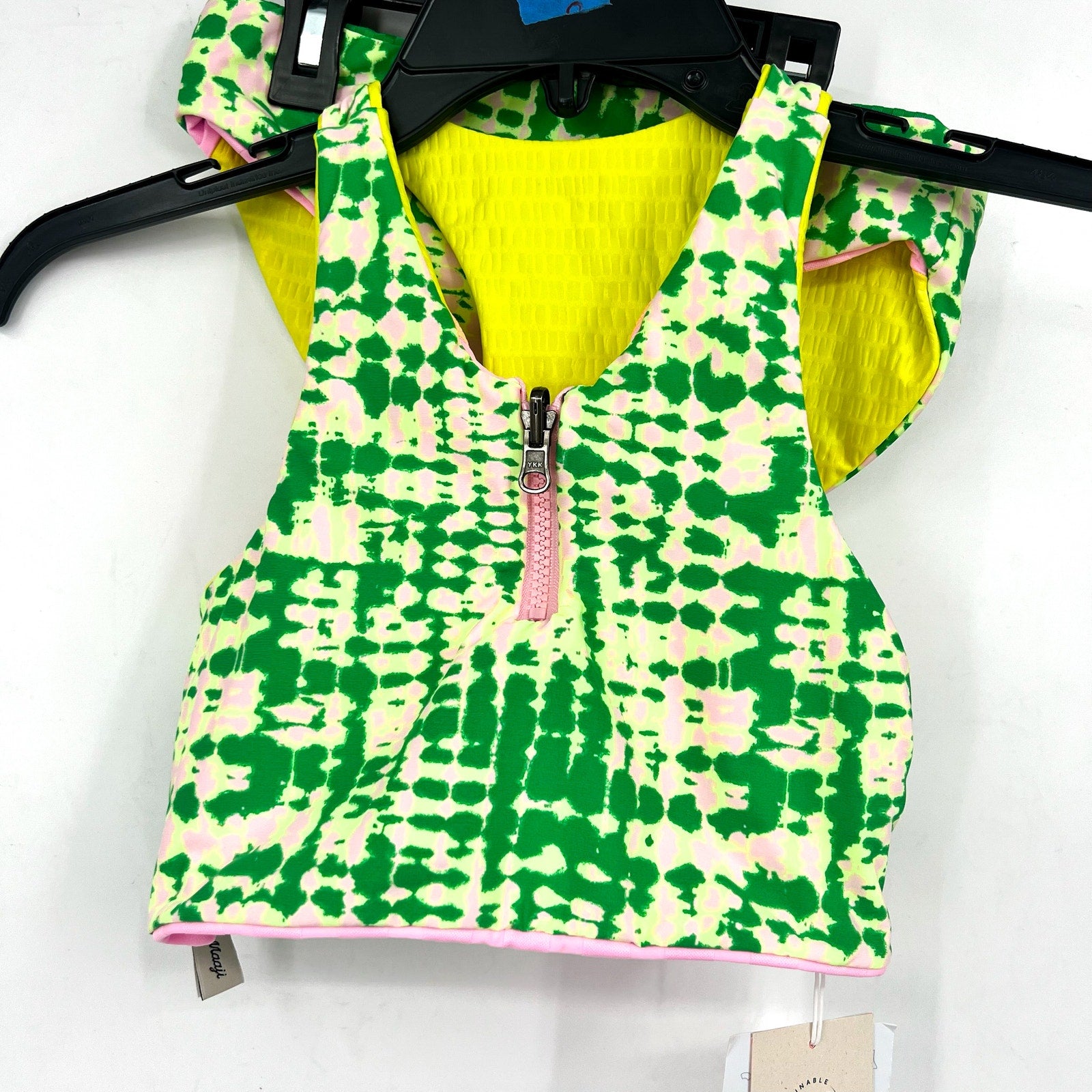 MAAJI Girl's Reversible Blush Rose Poppy Swim Set Size 12 Pink Green Multi NWT