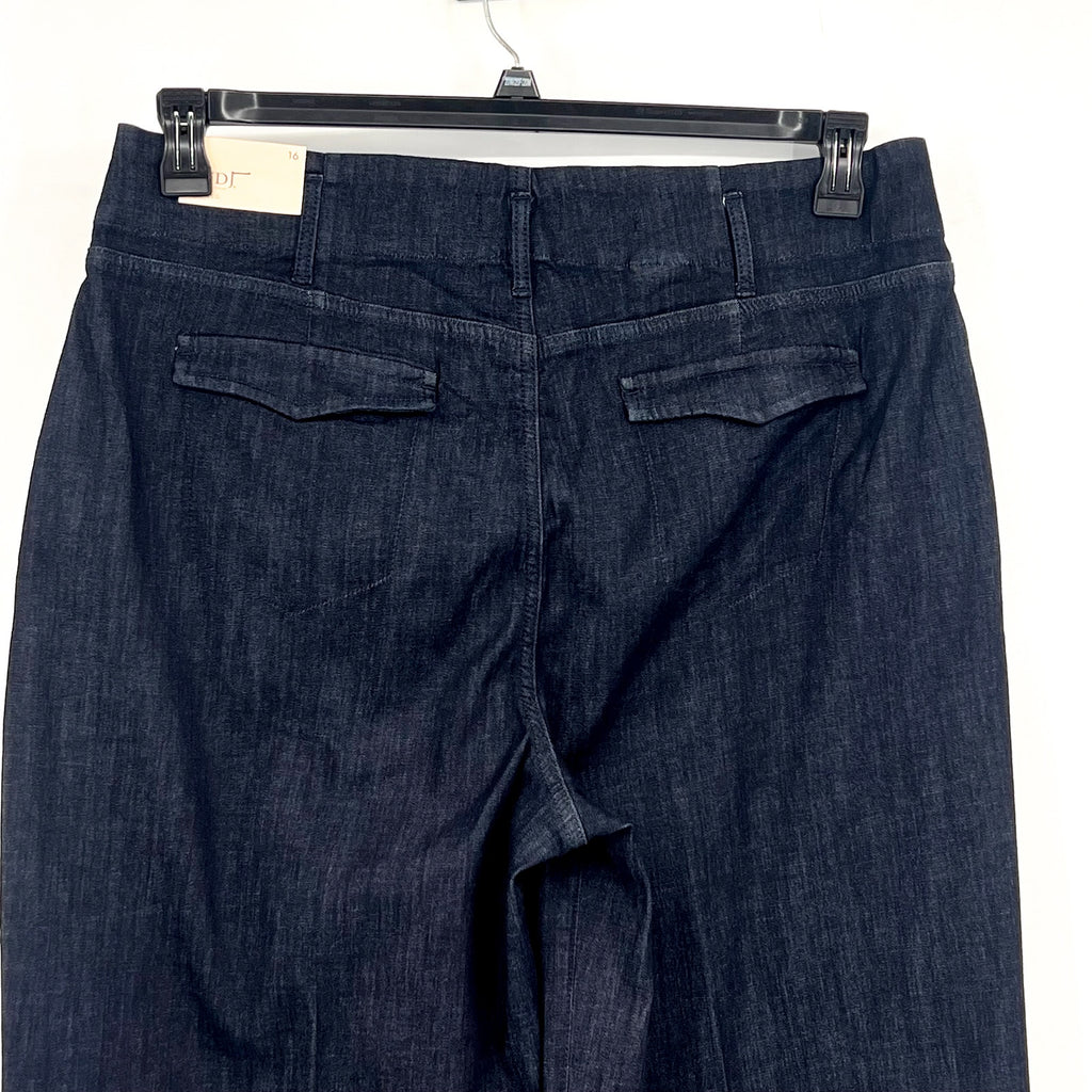 NYDJ Women's Mona Wide Leg Ankle Trouser Jeans Size 16 Deep Blue Rinse NWT