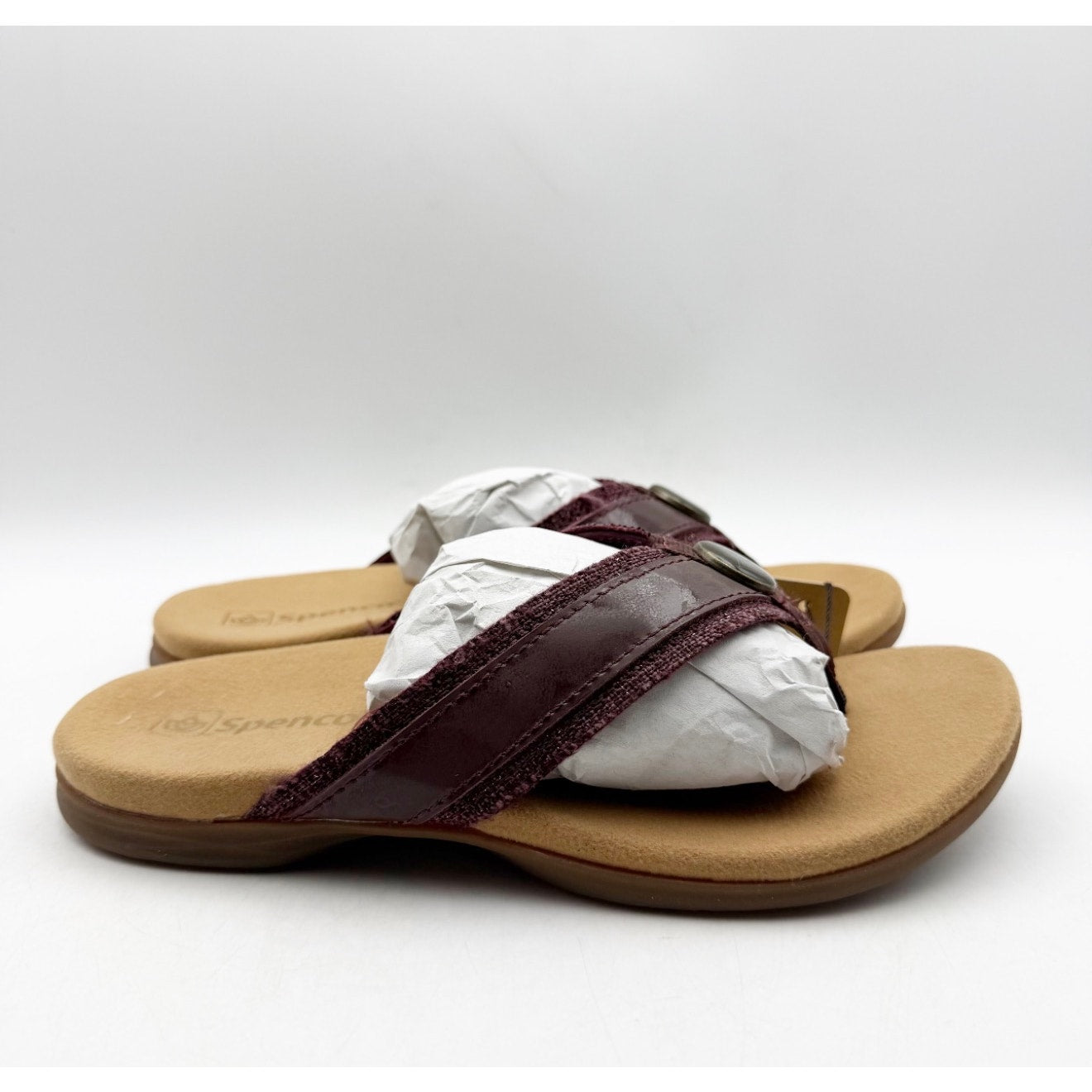 Spenco Women's Sutton Flip Classic Size 5.5 WIDE Red Wine Sassafras NIB