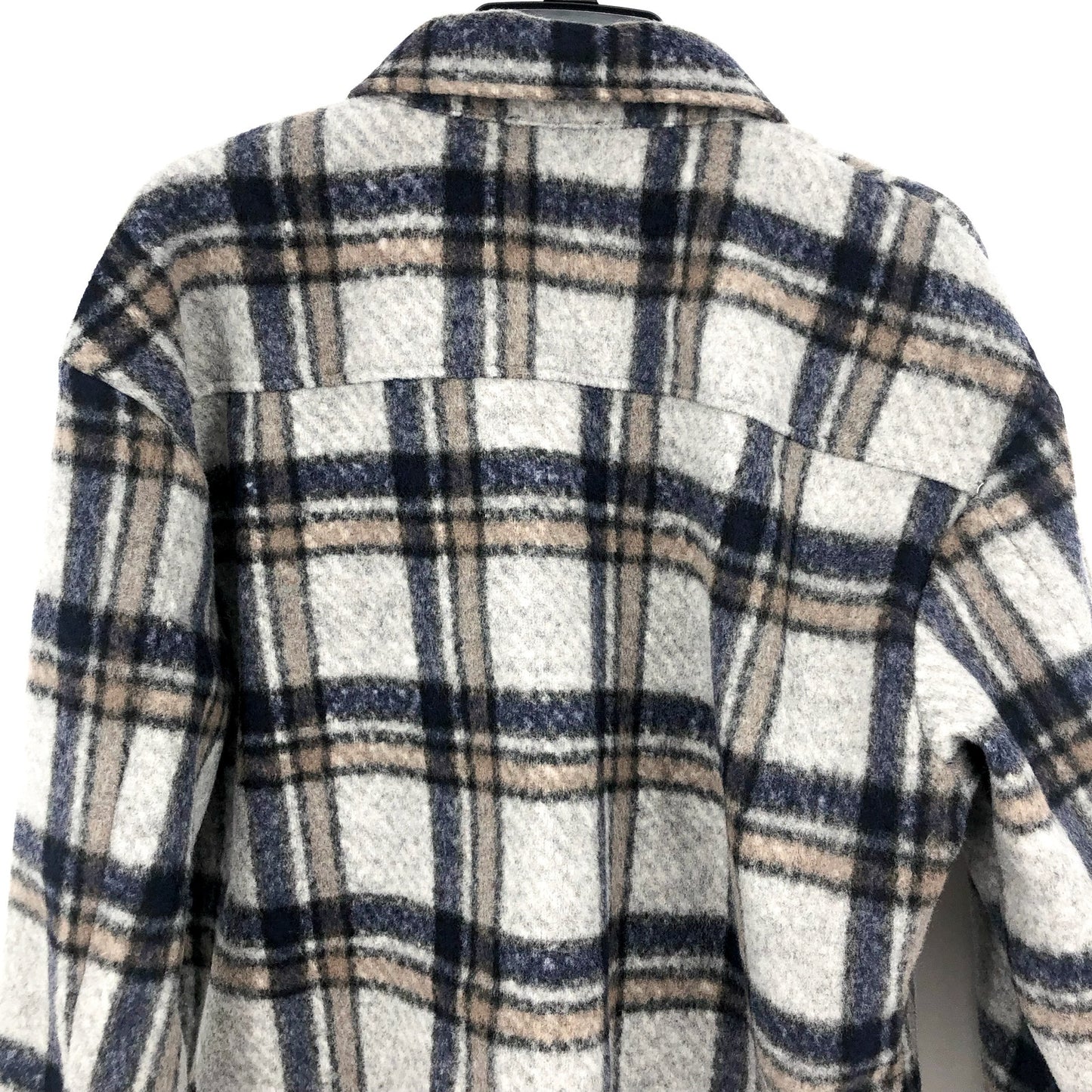 BARDOT Women Checked Flannel Shirt Jacket Small Blue Check NWT