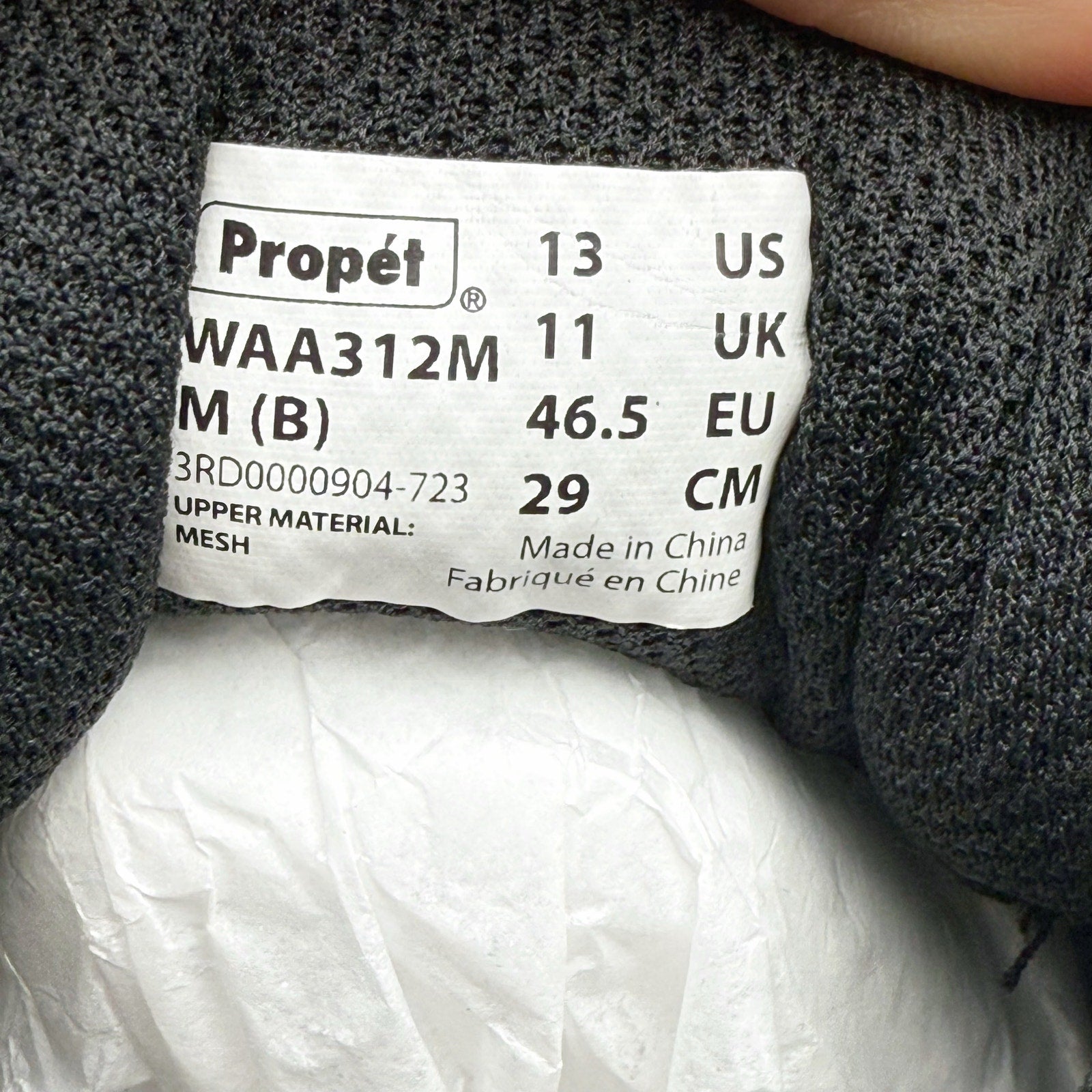 Propet Womens Ultima X Sneakers US 13 M EU 46.5 Black Athletic NIB
