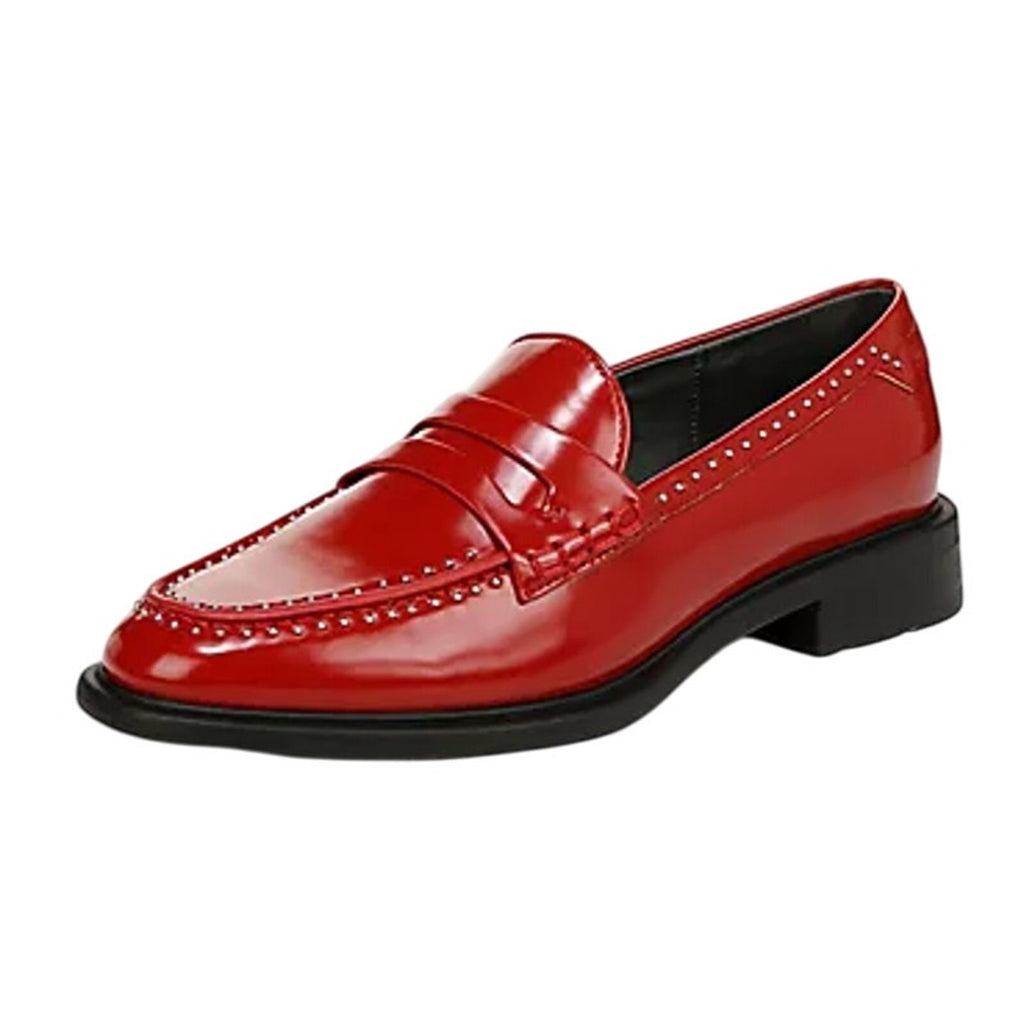 Franco Sarto Womens Eden Studded Loafers Size 6.5 M EU 36.5 Red Slip On NWOB