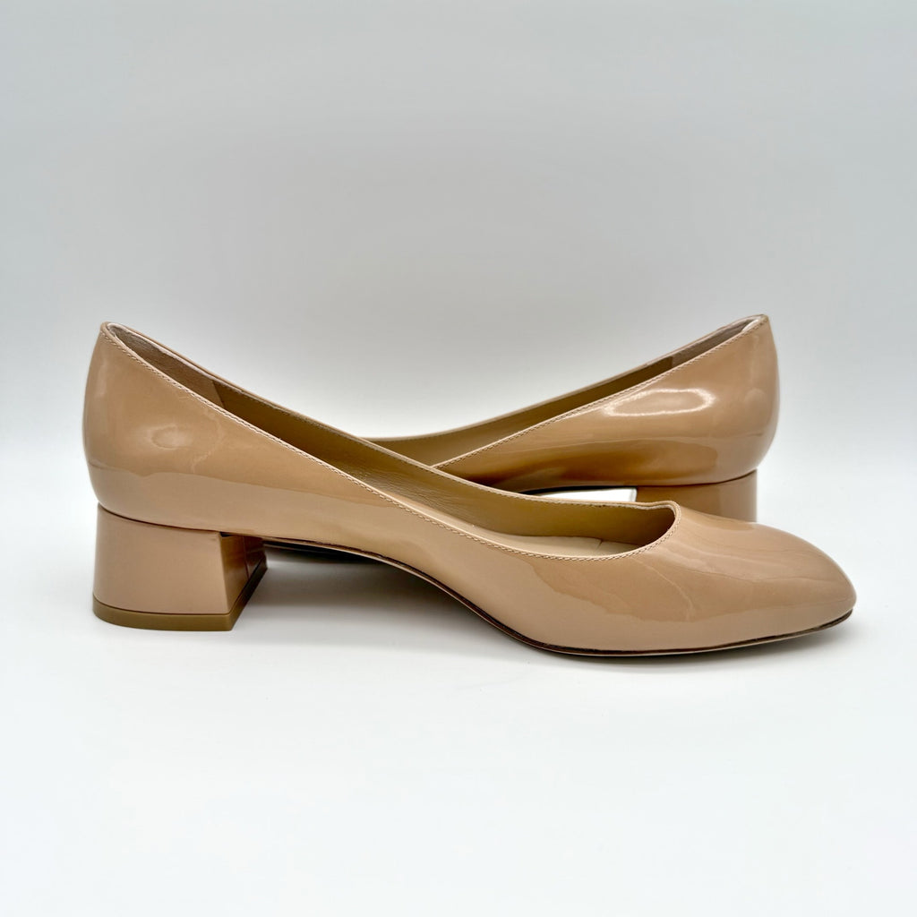 Stuart Weitzman Womens Vivienne 35 Pumps US 8 Nude Patent Leather Heels NIB