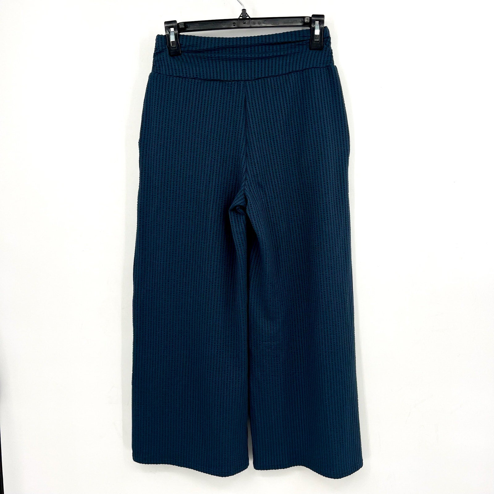 TOAD & CO Women's Chaka Wide Leg Pants XS Blue Midnight Texture Ankle NWT