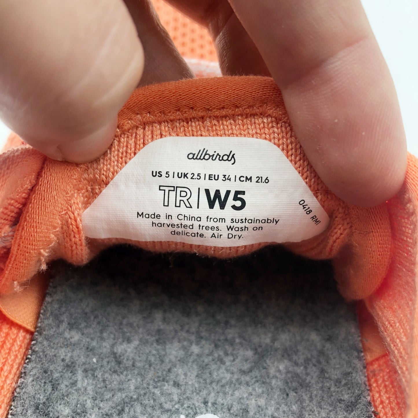 AllBirds Womens Tree Runner Sneaker Size 5 Kauri Melon Orange NWB