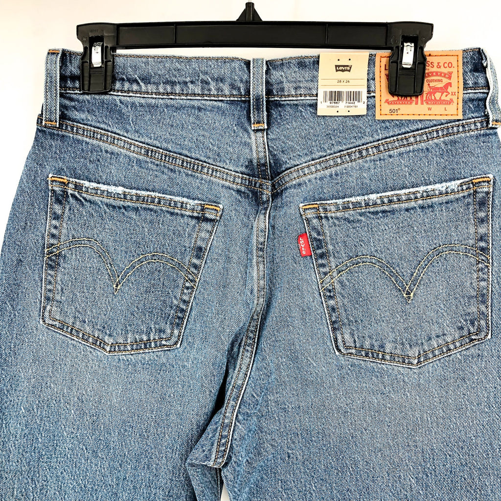 LEVI'S Womens 501 Crop Jeans 28x26 Size 6 (New) Blue It's True 362000324 NWT